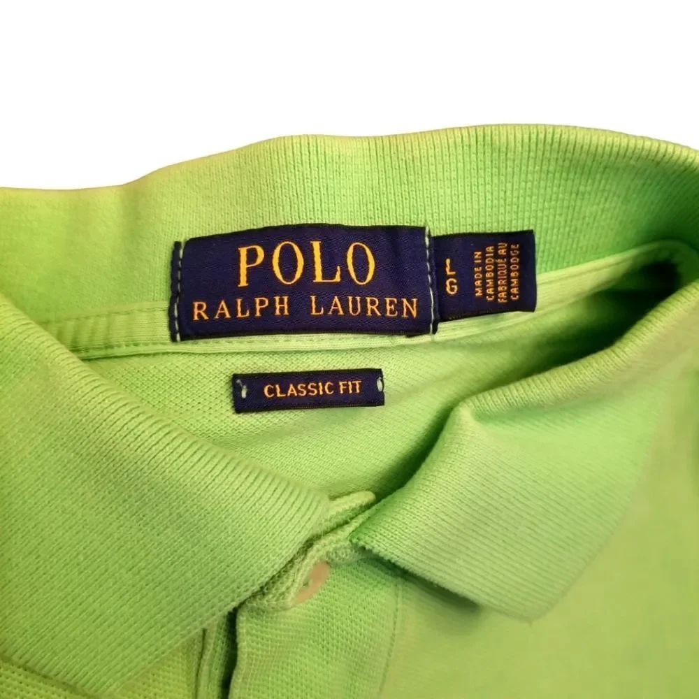 Polo by Ralph Lauren Cruise Lime Classic Fit Mesh Polo Shirt Size Large 5 0270
